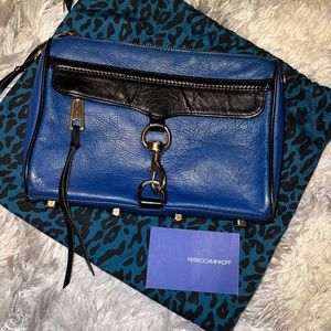 Rebecca Minkoff – Mini MAC Leather Crossbody Bag – Blue and Black